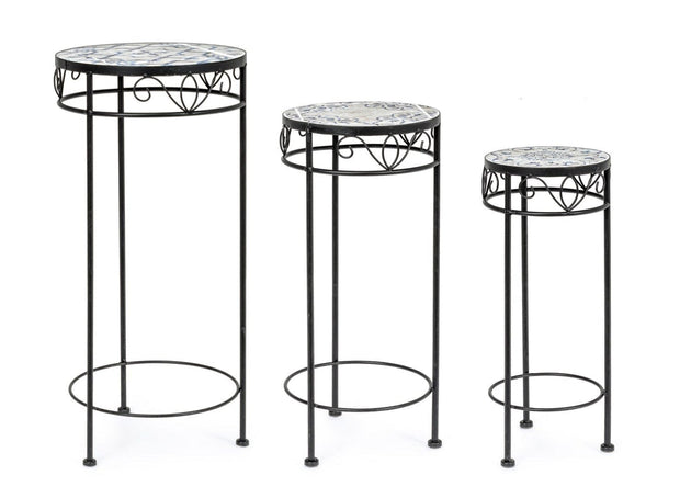 Set di 3 tavolini Erice Round Multicolore