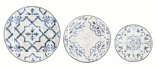 Set di 3 tavolini Erice Round Multicolore (1)