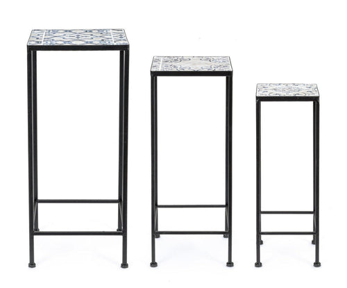 Set di 3 tavolini Erice Square Multicolore (1)