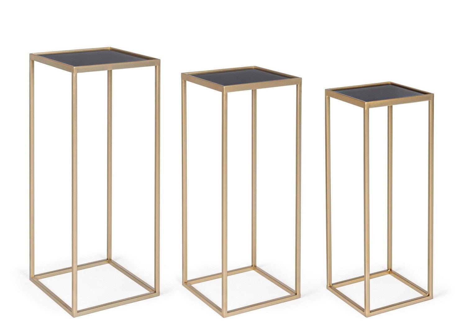 Set di 3 tavolini Nucleos Square Oro