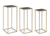 Set di 3 tavolini Nucleos Square Oro