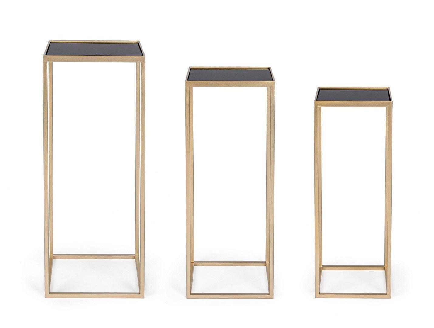 Set di 3 tavolini Nucleos Square Oro (2)