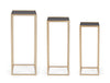 Set di 3 tavolini Nucleos Square Oro (2)