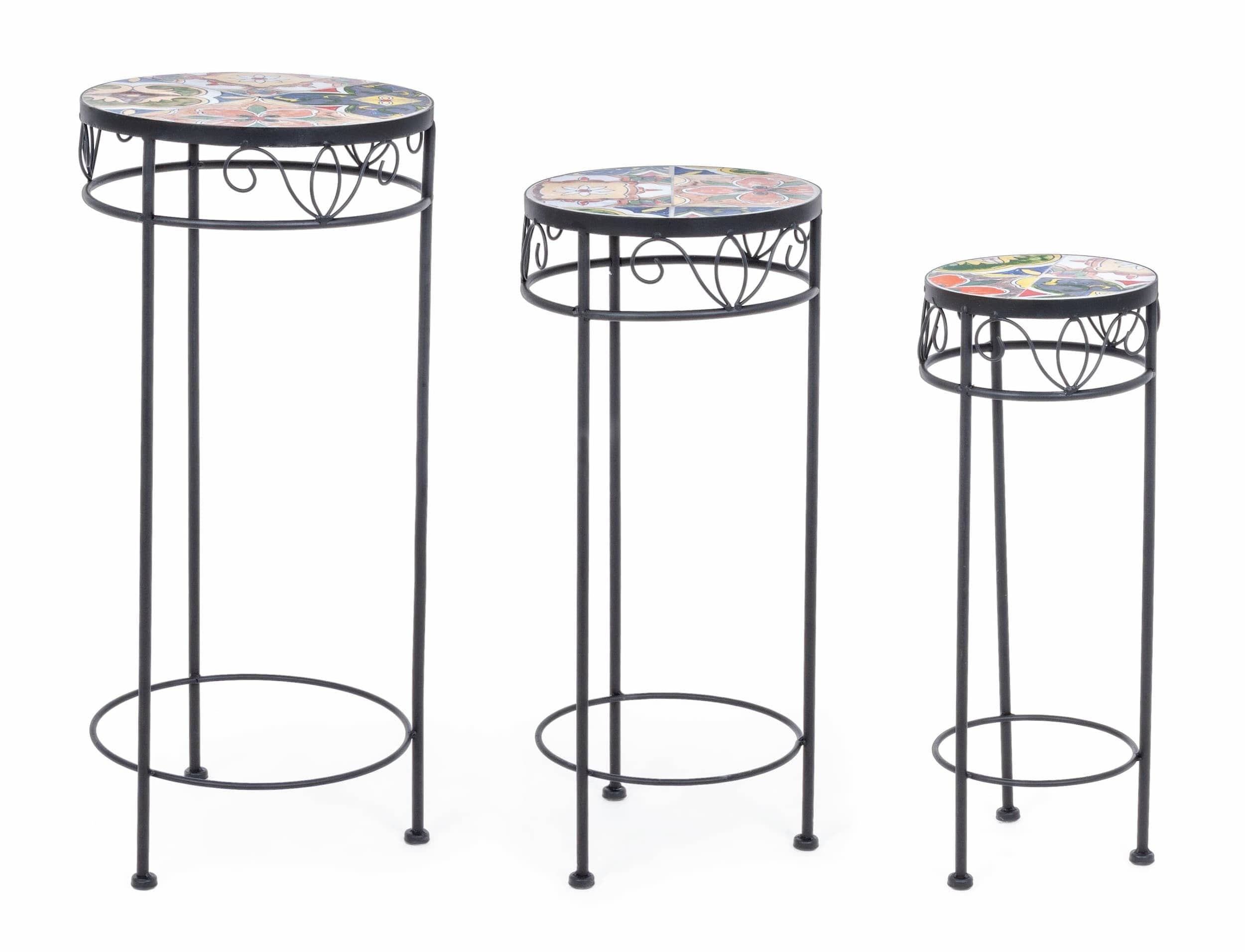 Set di 3 tavolini Paloma round Multicolore