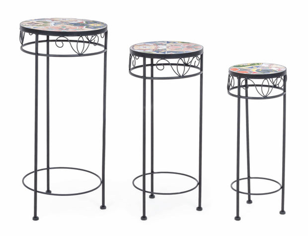 Set di 3 tavolini Paloma round Multicolore
