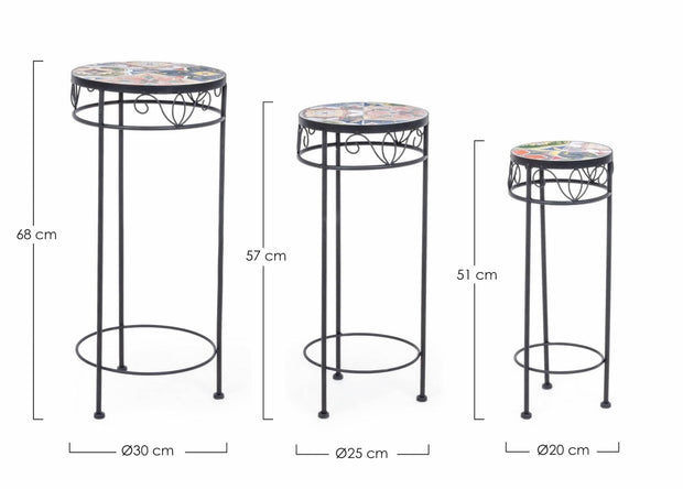 Set di 3 tavolini Paloma round Multicolore (4)
