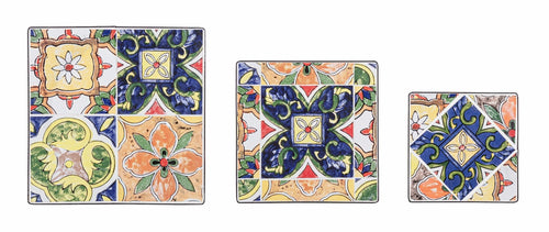 Set di 3 tavolini Paloma Square Multicolore (1)