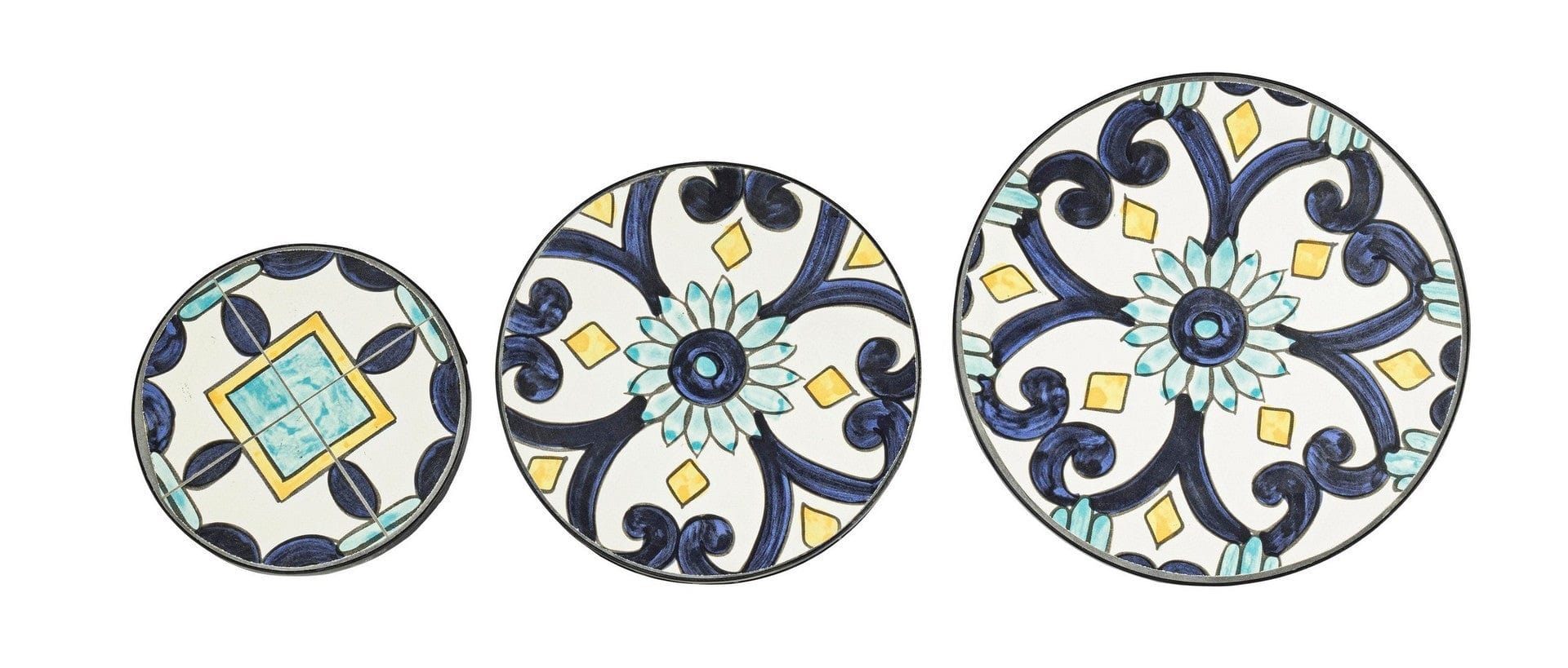 Set di 3 tavolini Positano Round Multicolore (1)