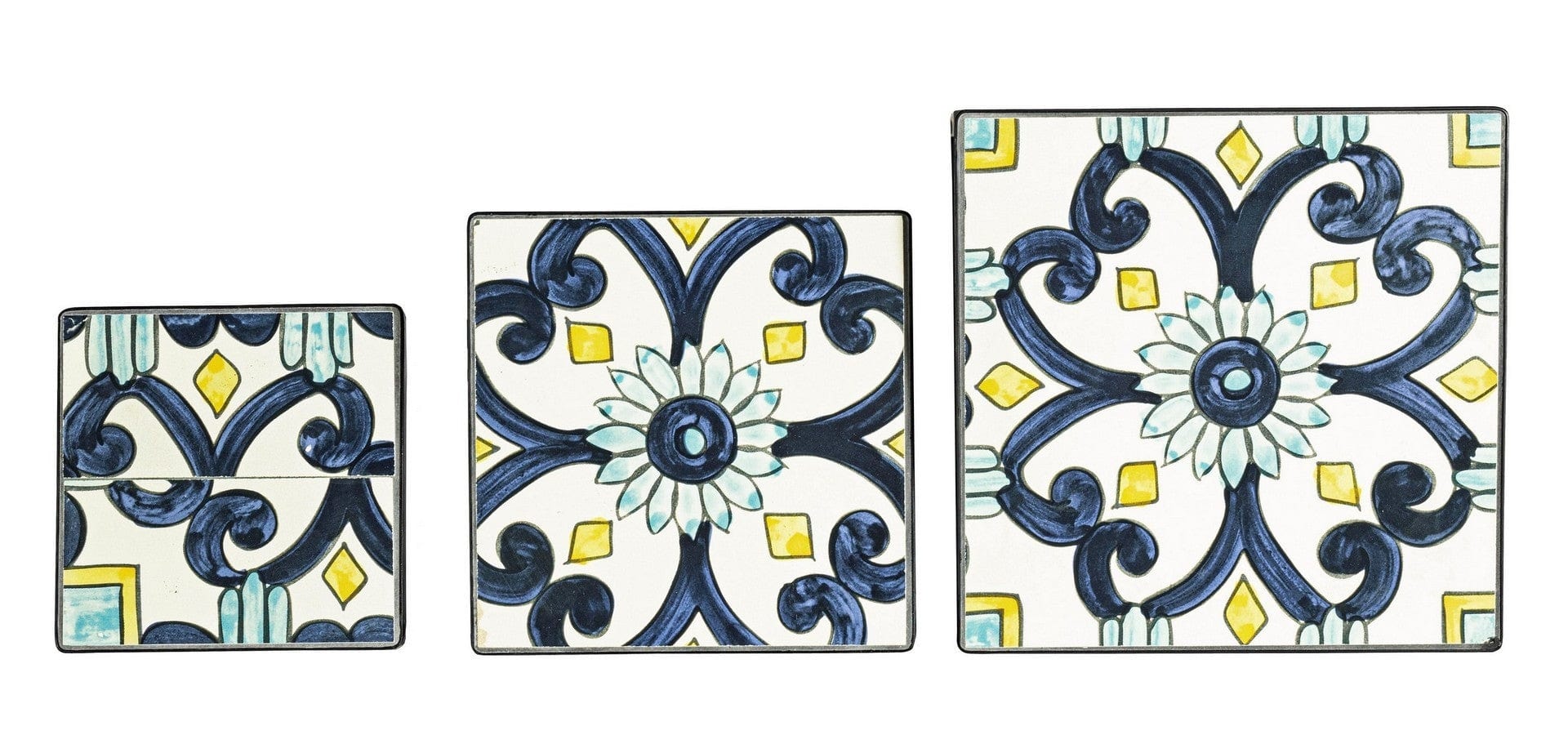 Set di 3 tavolini Positano Square Multicolore (1)