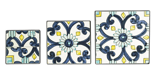 Set di 3 tavolini Positano Square Multicolore (1)