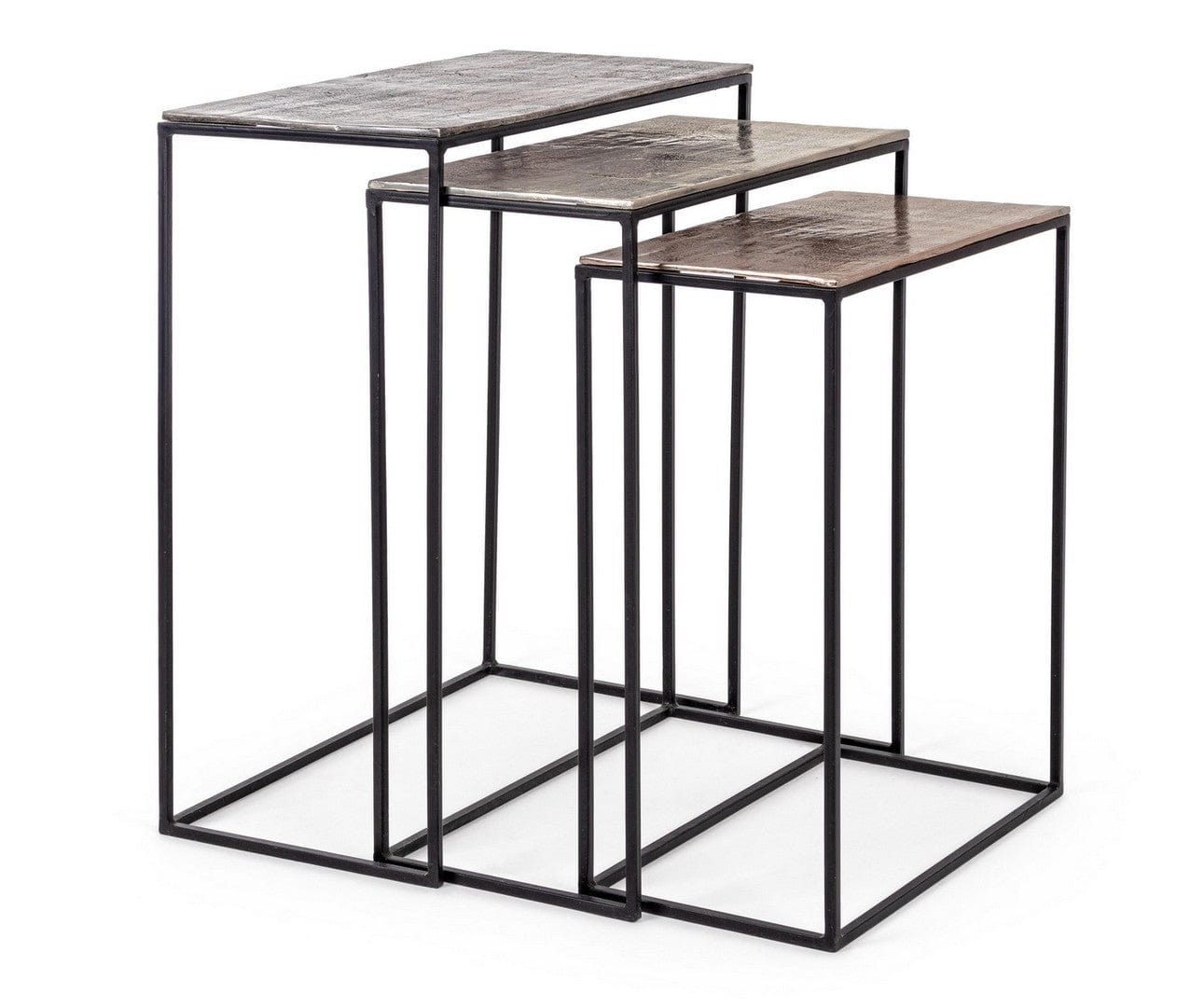 Set di 3 tavolini Tahir Rectangular Multicolore (2)