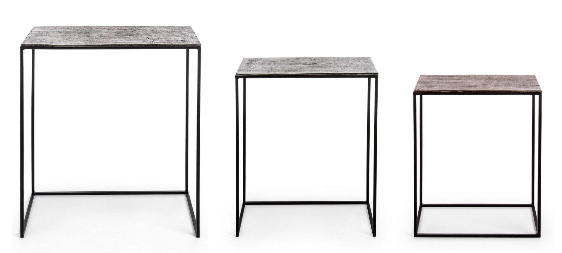 Set di 3 tavolini Tahir Rectangular Multicolore (3)