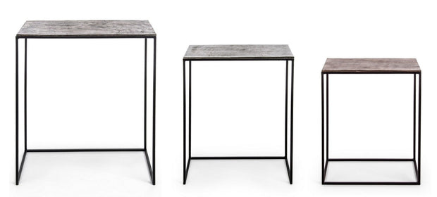 Set di 3 tavolini Tahir Rectangular Multicolore (3)