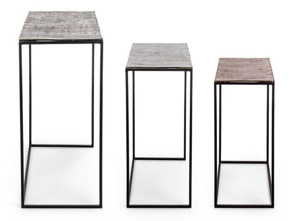 Set di 3 tavolini Tahir Rectangular Multicolore (4)