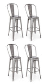 Set di 4 sedie da bar in metallo Loft Minnesota Grigio