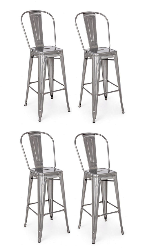 Set di 4 sedie da bar in metallo Loft Minnesota Grigio
