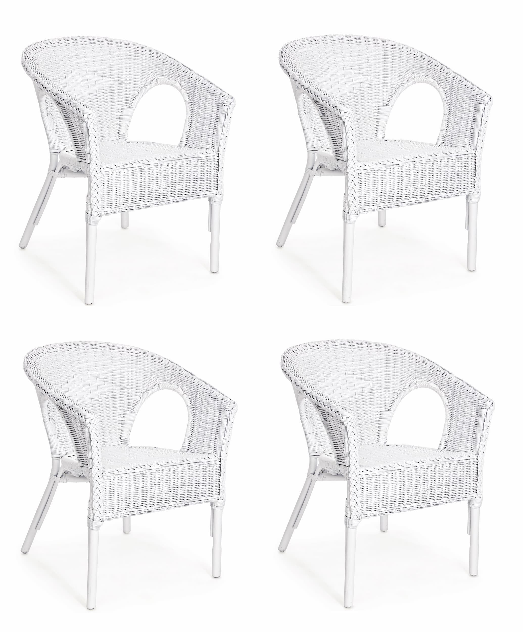Set di 4 sedie da giardino Alliss Bianco