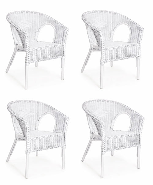 Set di 4 sedie da giardino Alliss Bianco