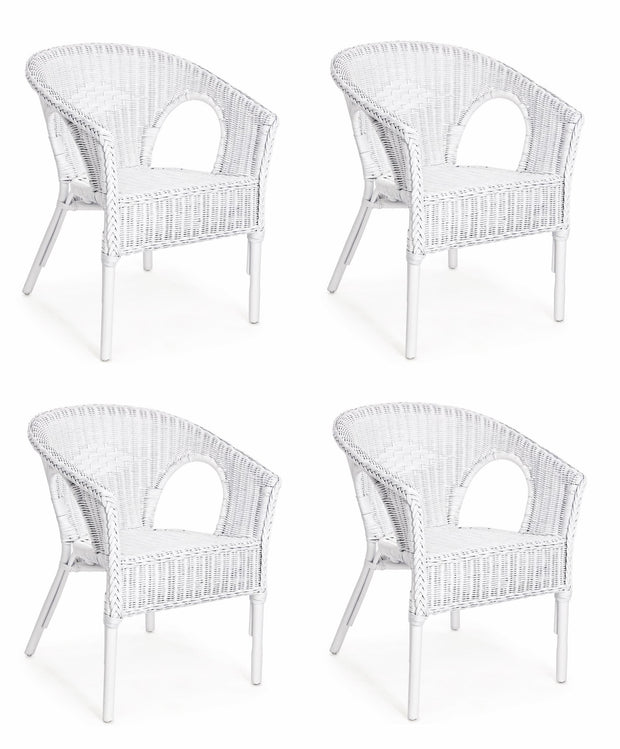 Set di 4 sedie da giardino Alliss Bianco