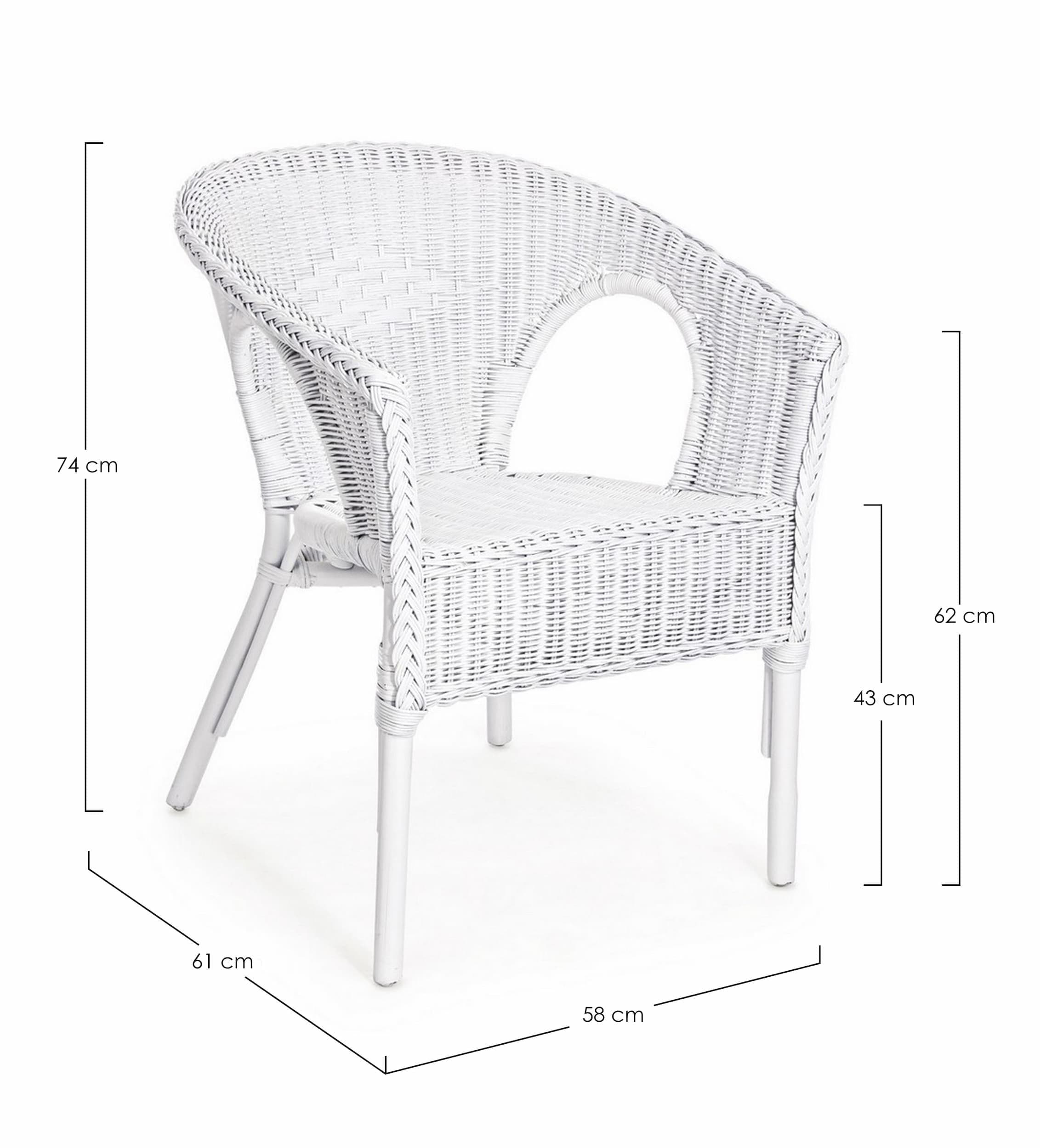 Set di 4 sedie da giardino Alliss Bianco (4)