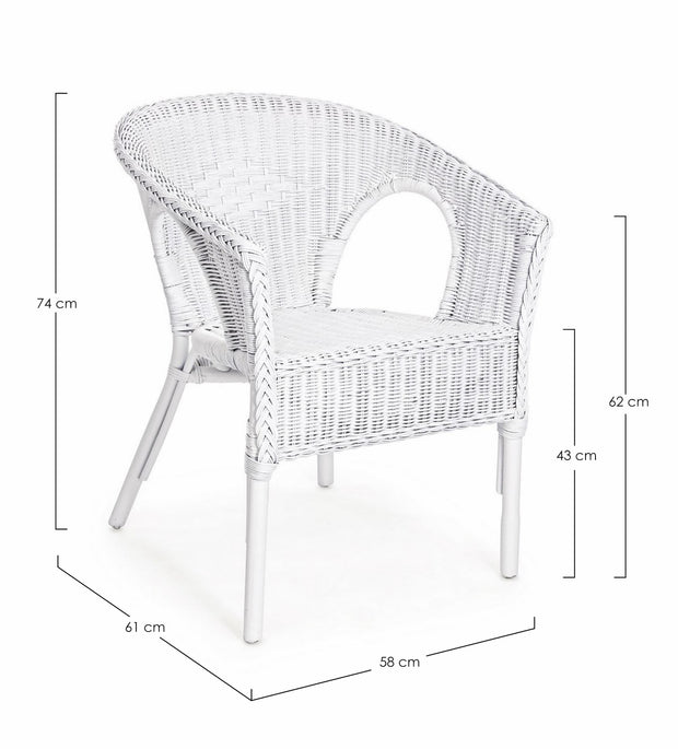 Set di 4 sedie da giardino Alliss Bianco (4)