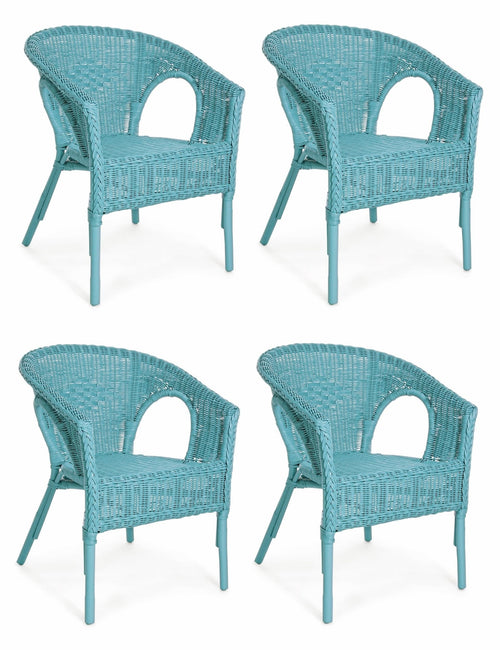 Set di 4 sedie da giardino Alliss Blu