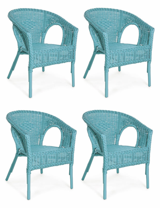 Set di 4 sedie da giardino Alliss Blu