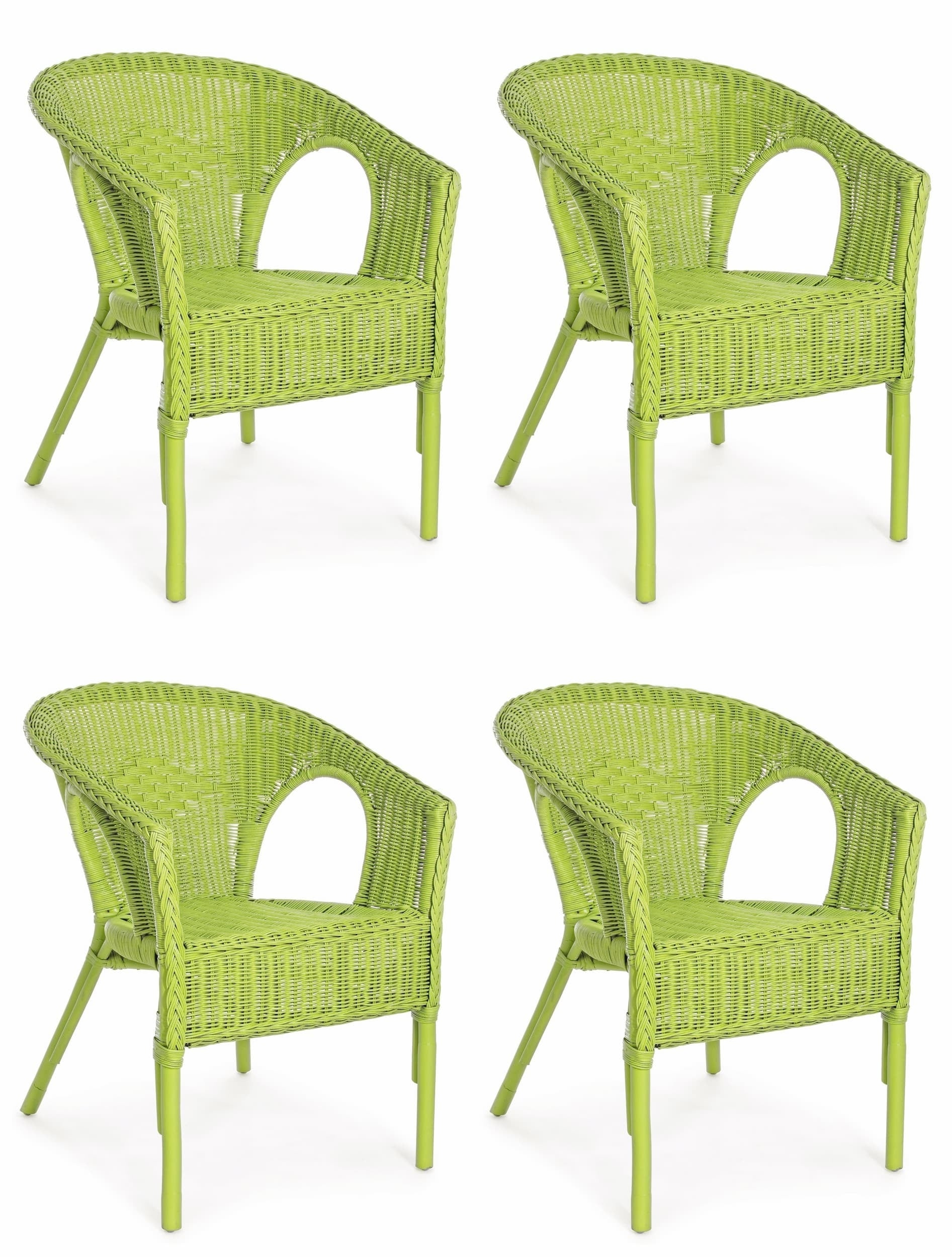 Set di 4 sedie da giardino Alliss Verde