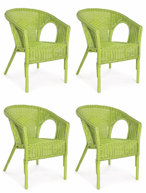 Set di 4 sedie da giardino Alliss Verde