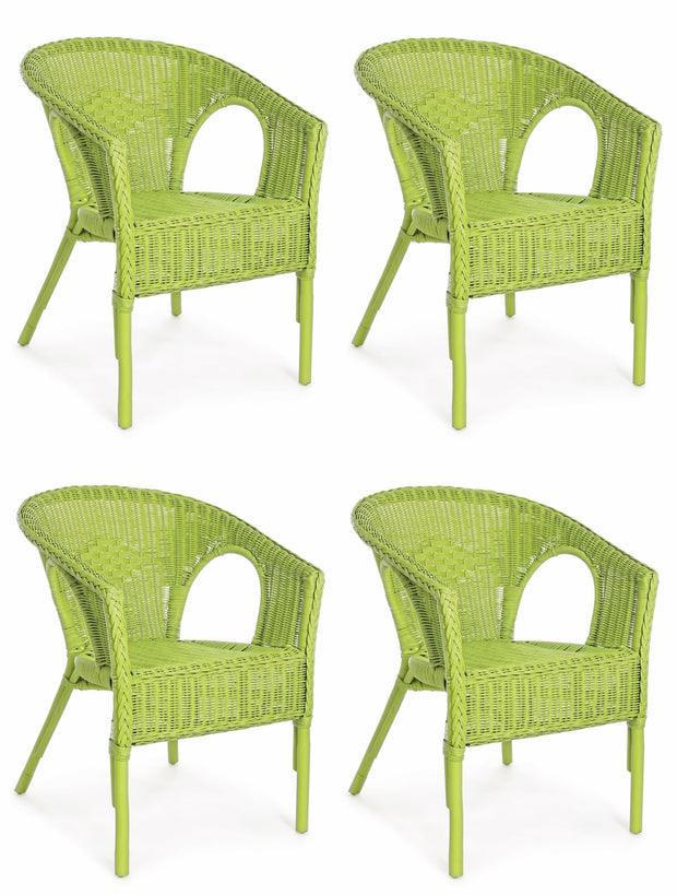 Set di 4 sedie da giardino Alliss Verde