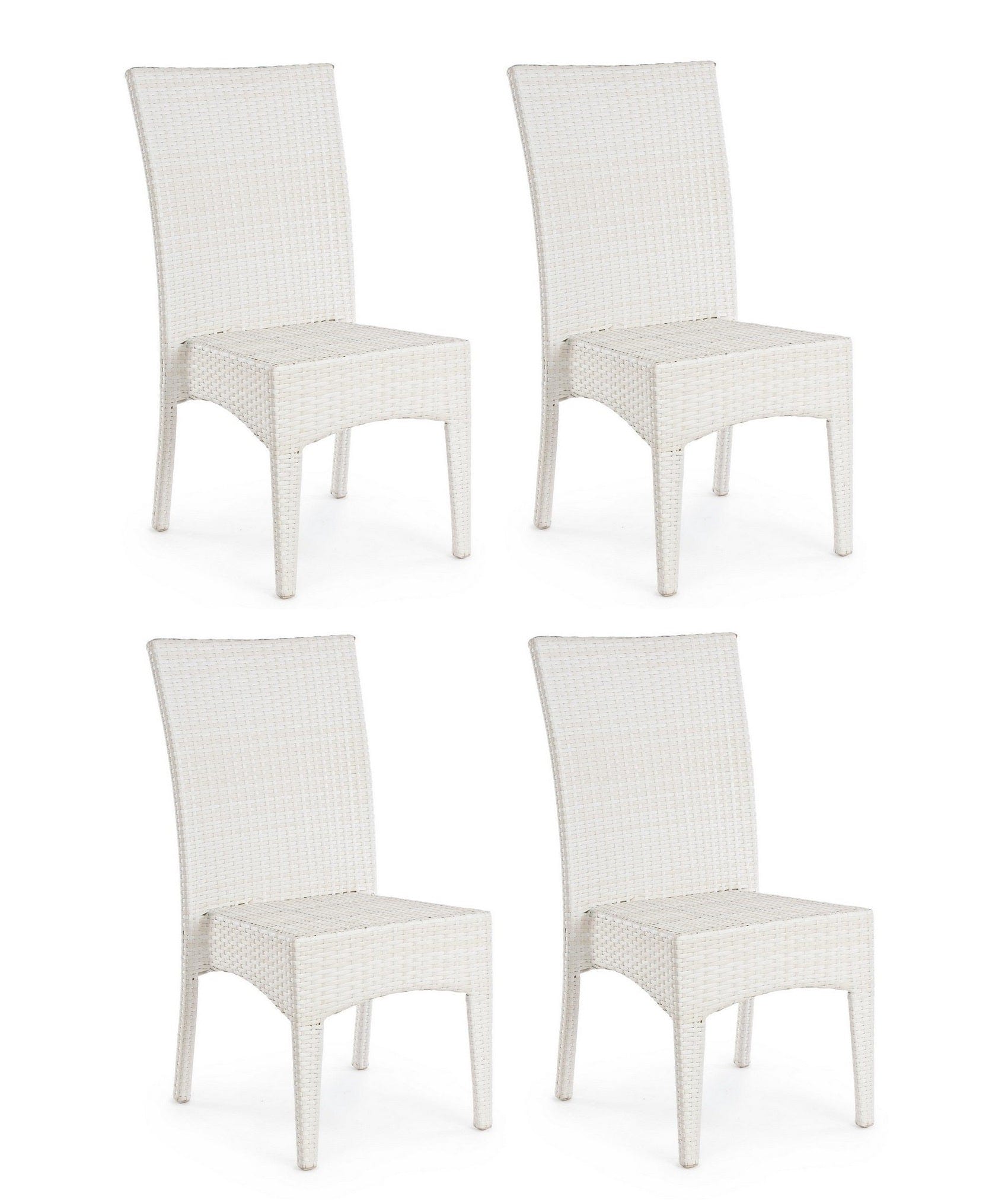 Set di 4 sedie da giardino Antalys Bianco