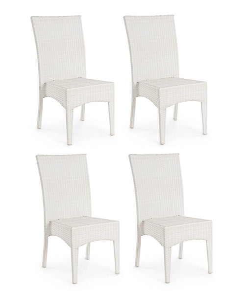 Set di 4 sedie da giardino Antalys Bianco