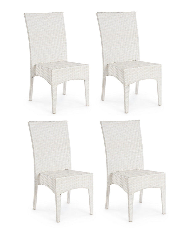 Set di 4 sedie da giardino Antalys Bianco