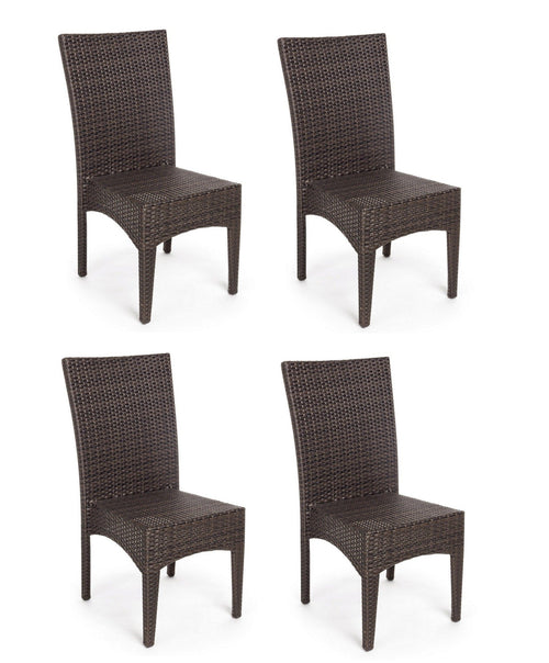 Set di 4 sedie da giardino Antalys Marrone