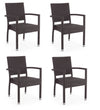 Set di 4 sedie da giardino Astoni Marrone