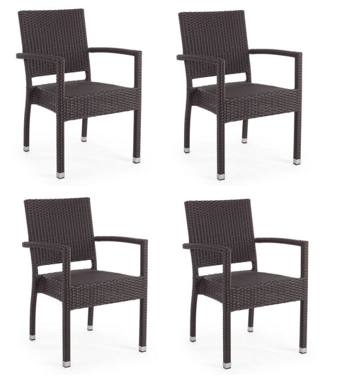 Set di 4 sedie da giardino Astoni Marrone