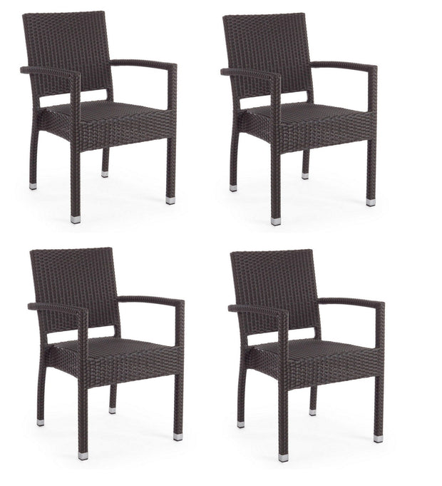Set di 4 sedie da giardino Astoni Marrone