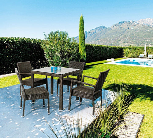 Set di 4 sedie da giardino Astoni Marrone (1)
