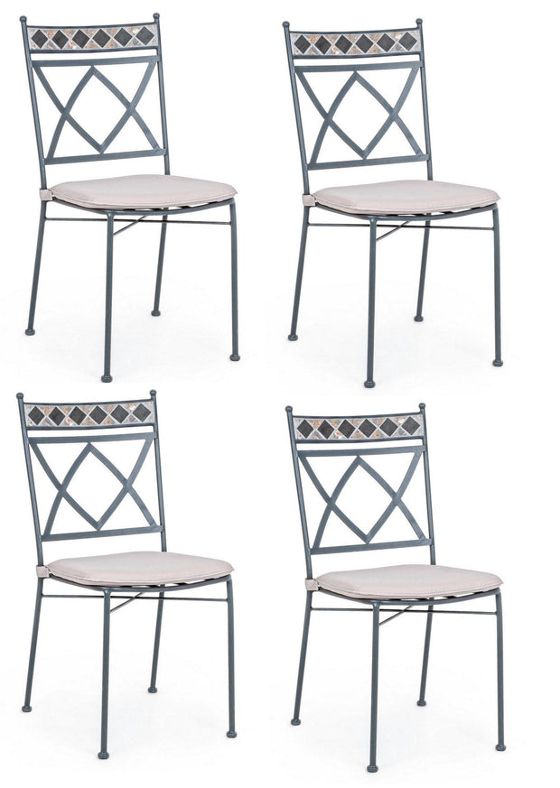 Set di 4 sedie da giardino Berkley I Grigio
