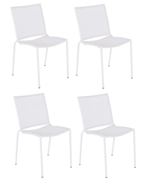 Set di 4 sedie da giardino Circle Bianco