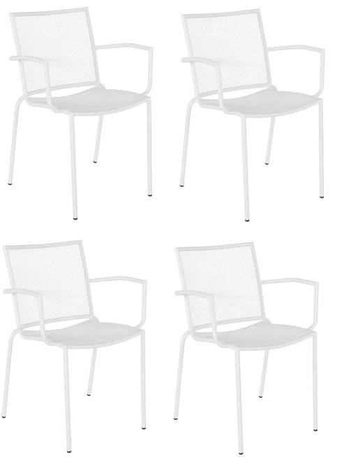 Set di 4 sedie da giardino Circle I Bianco
