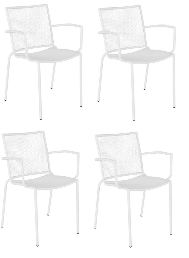 Set di 4 sedie da giardino Circle I Bianco
