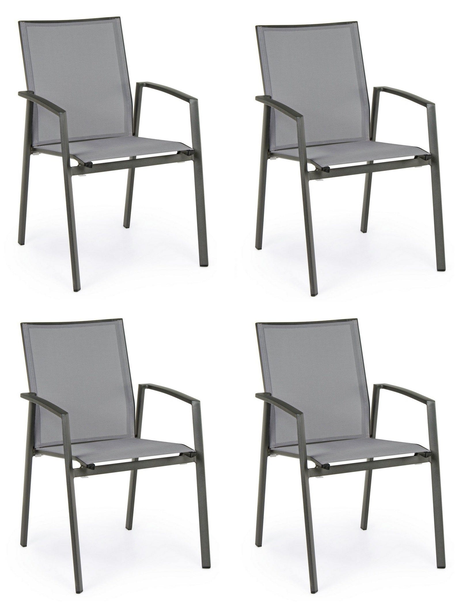 Set di 4 sedie da giardino Cruise Grigio
