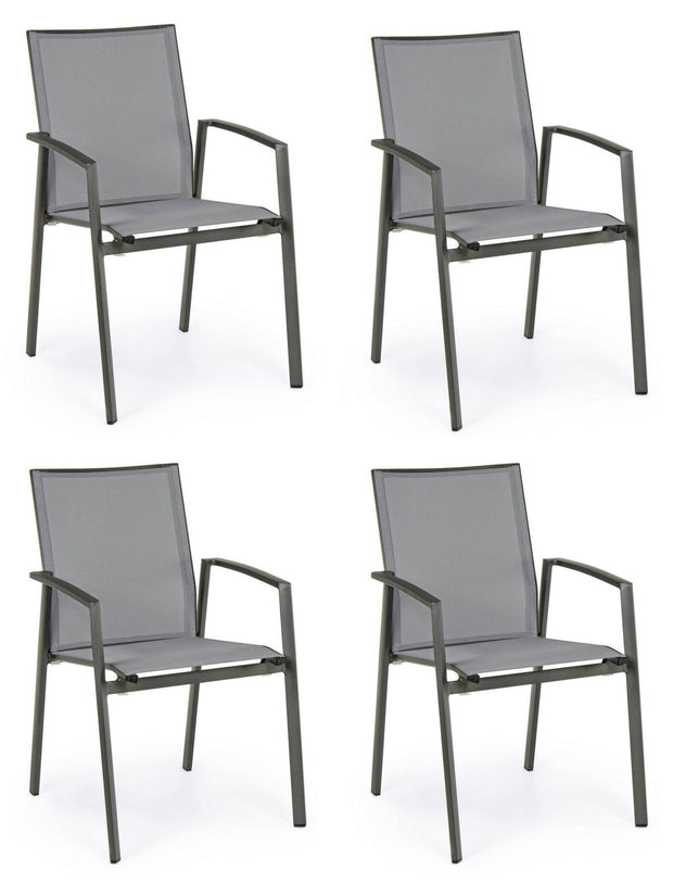 Set di 4 sedie da giardino Cruise Grigio