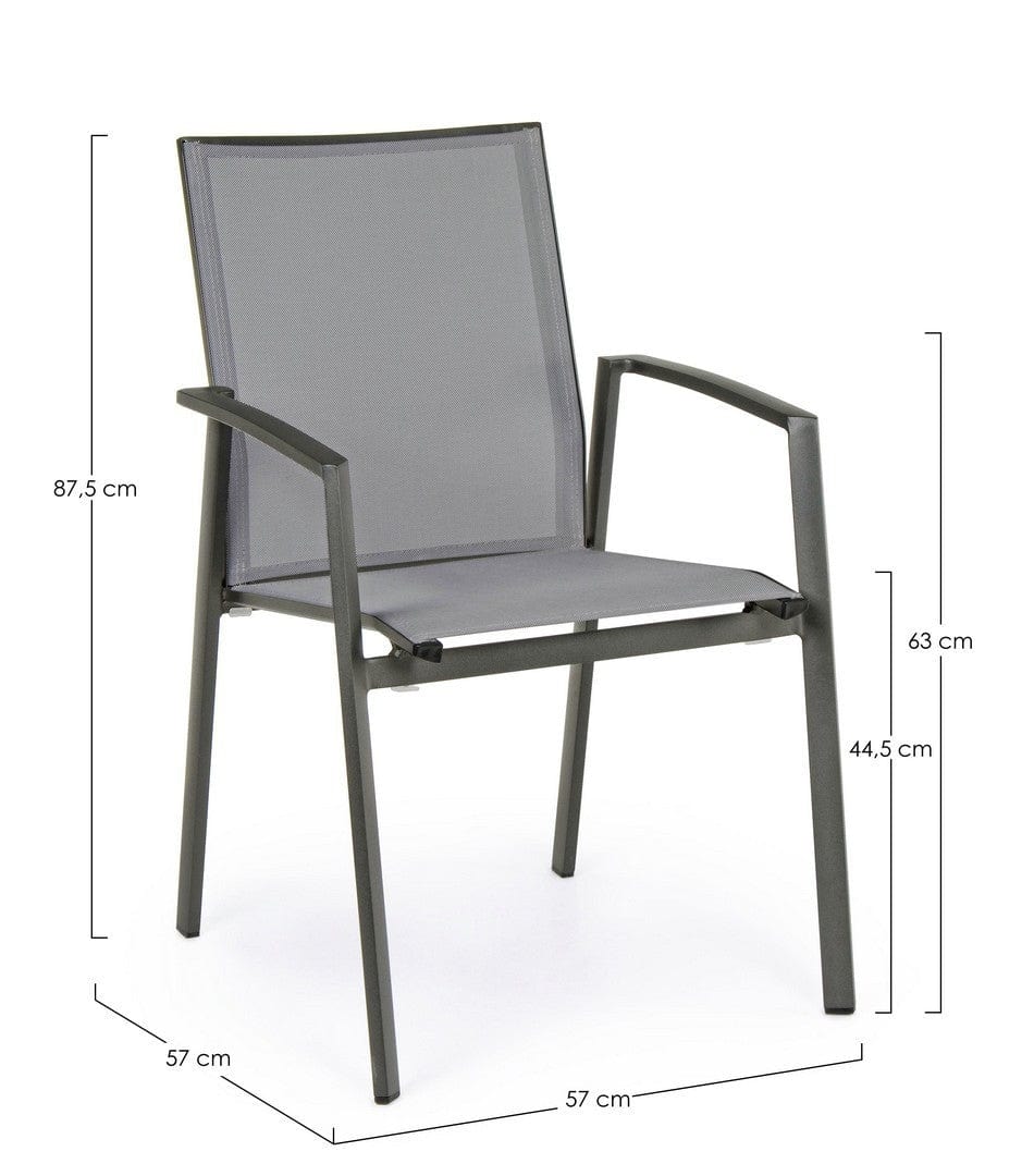 Set di 4 sedie da giardino Cruise Grigio (9)