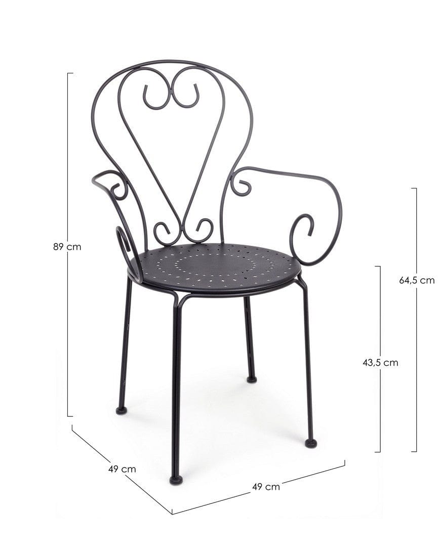 Set di 4 sedie da giardino Etienne Antracite (8)