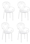Set di 4 sedie da giardino Etienne Bianco