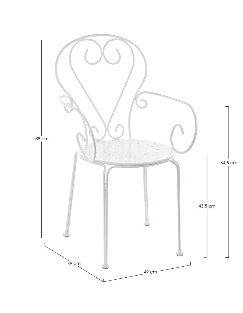 Set di 4 sedie da giardino Etienne Bianco (8)