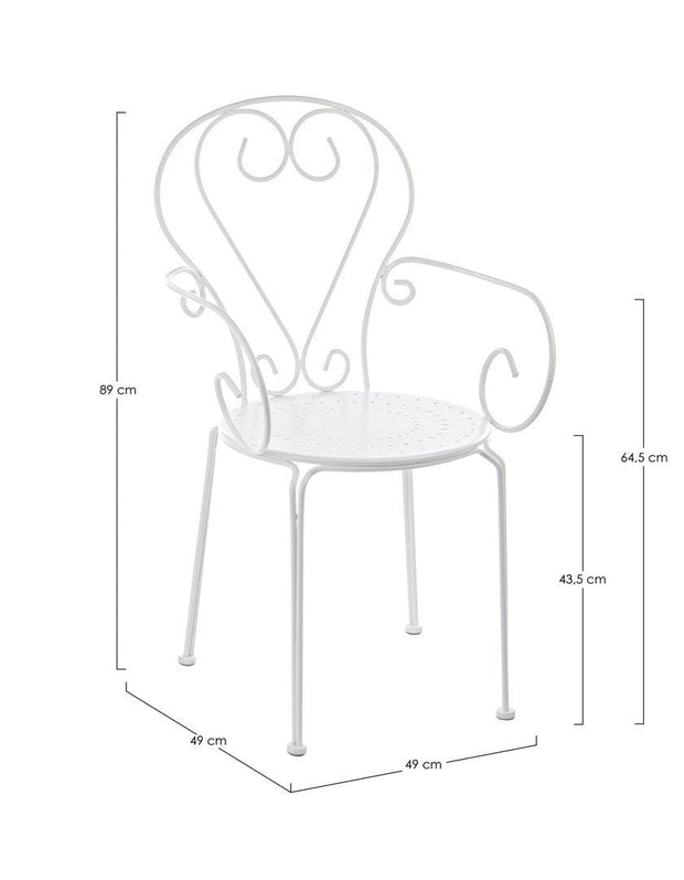 Set di 4 sedie da giardino Etienne Bianco (8)