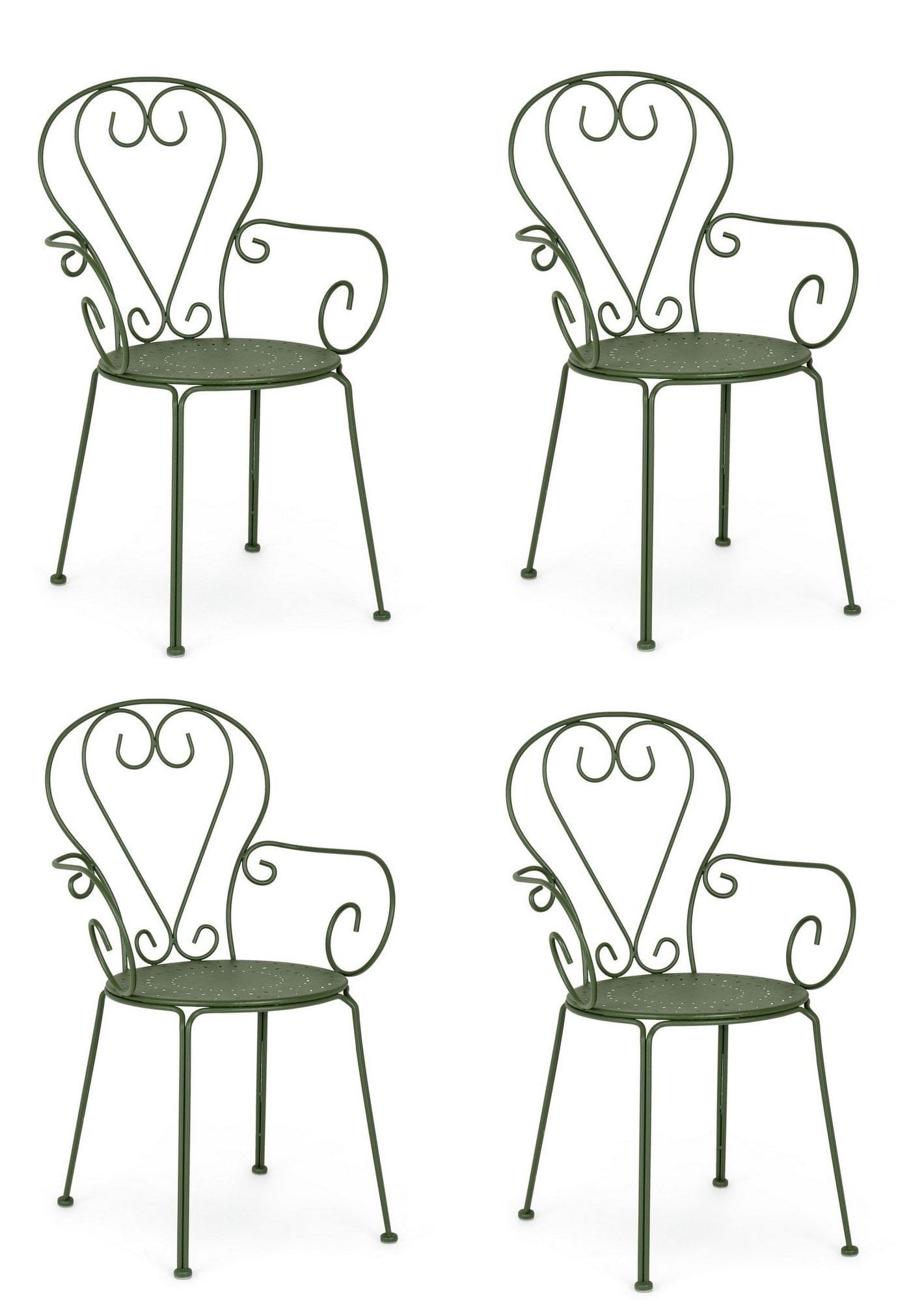 Set di 4 sedie da giardino Etienne Verde